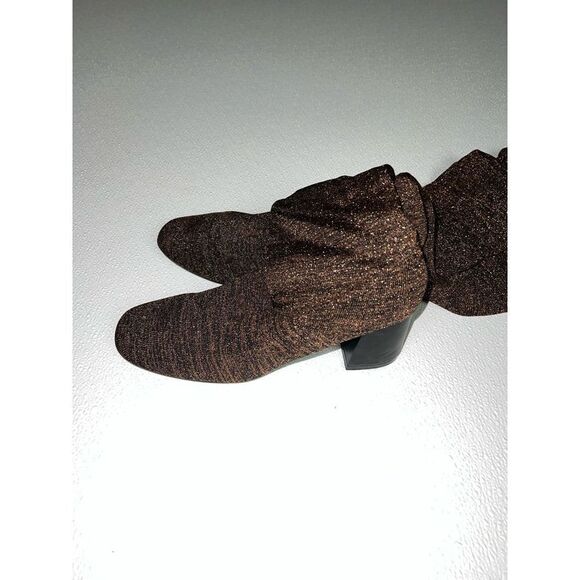 Room of Fashion Over The Knee Block Heel Glitter Thigh Boots Rose Gold 9 New - Picture 5 of 10